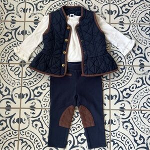 Janie & Jack Quilted Vest & Pants Outfit